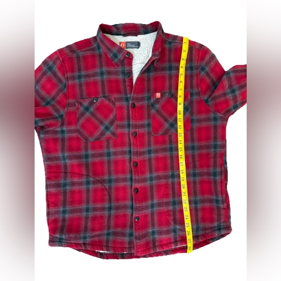 The American Outdoorsman Flannel Sherpa Lined Jacket Red Men’s XL chore coat - Picture 12 of 13